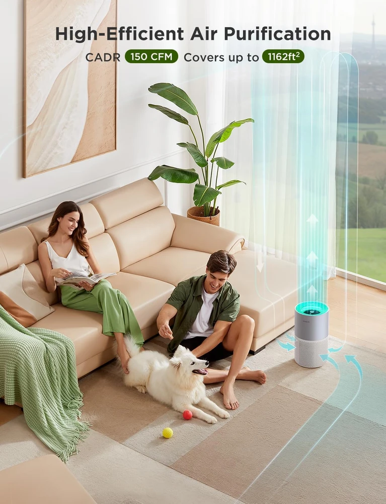 GoveeLife oro valytuvas su HEPA H13 filtru, Wi-Fi valdymu, 24 dB, H7129