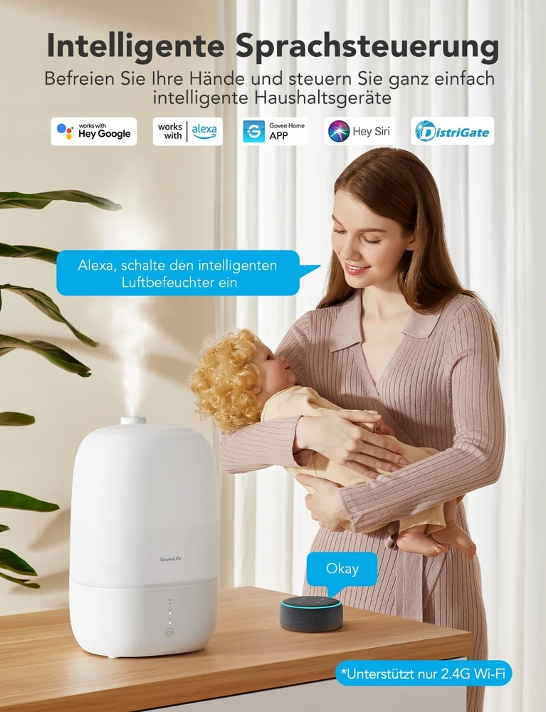 GoveeLife ultragarsinis išmanusis oro drėkintuvas 3 l, 22 W, H7140
