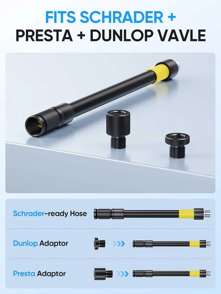 GPUTEK elektrinė dviračio pompa, 150 psi, skaitmeninė, 5200 mAh akumuliatorius, BG02