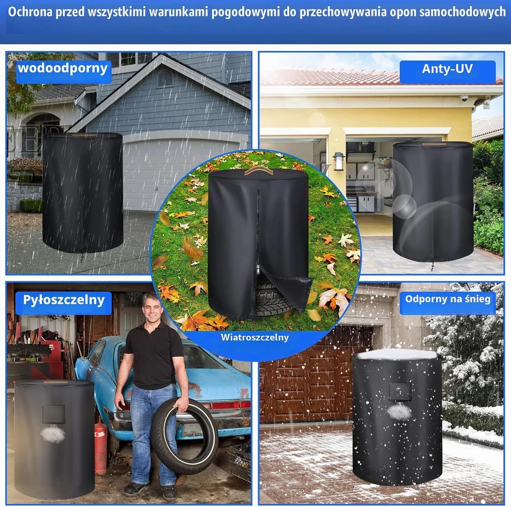 GRABADO padangų laikymo užvalkalas iš 420D Oksfordo audinio, atsparus vandeniui, Wheel Cover