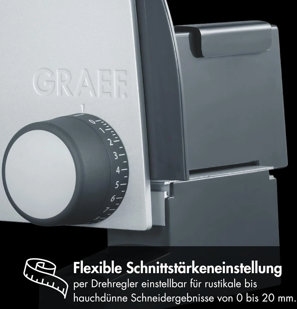 Graef universali elektrinė pjaustyklė 170 W, metalinis korpusas, 170 mm nerūdijančio plieno pjovimo diskas, G50