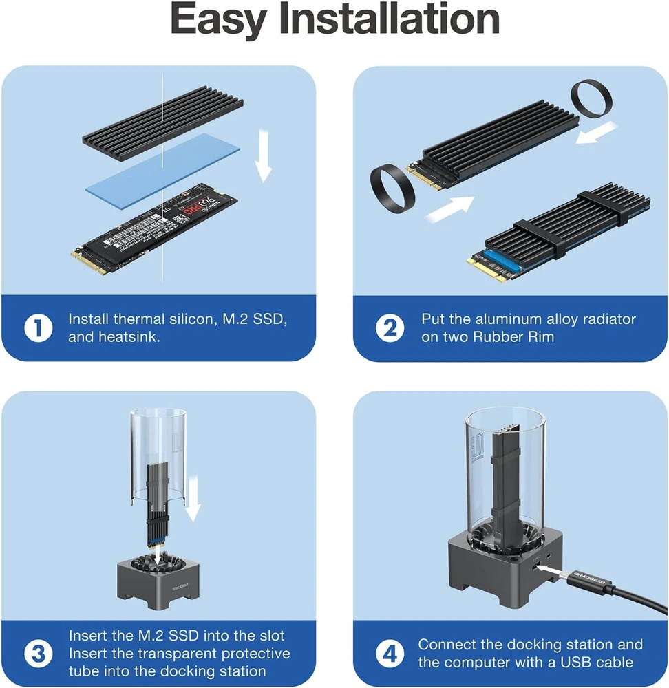 GAU GRAUGEAR G-M2DK-AC-10G saugojimo diskų prijungimo stotis USB 3.2 Gen 2 (3.1 Gen 2) Type-C Juoda