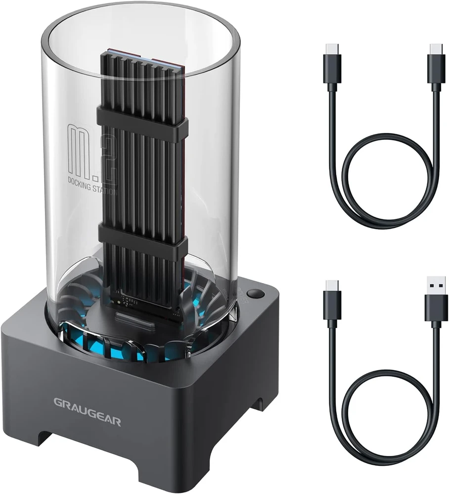 GAU GRAUGEAR G-M2DK-AC-10G saugojimo diskų prijungimo stotis USB 3.2 Gen 2 (3.1 Gen 2) Type-C Juoda