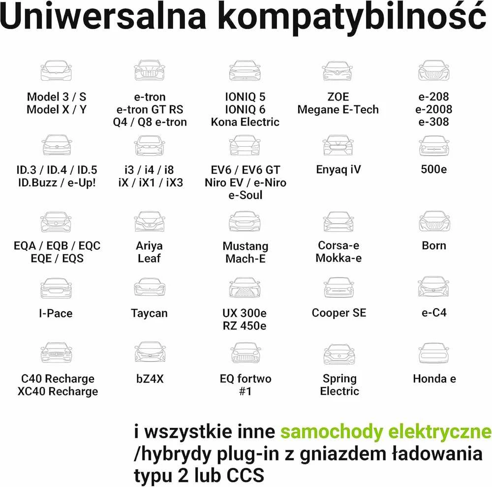 Green Cell Žalias Cell Kabelis Žalias Cell GC Type 2 22 kW 5 metrų, skirtas įkrauti elektromobilius