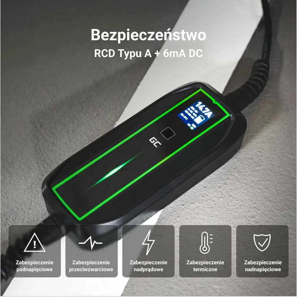 Green Cell Žalias Cell Kabelis Žalias Cell GC Type 2 22 kW 5 metrų, skirtas įkrauti elektromobilius