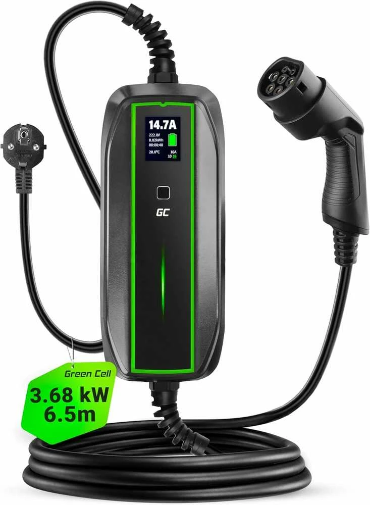 Green Cell Žalias Cell Kabelis Žalias Cell GC Type 2 22 kW 5 metrų, skirtas įkrauti elektromobilius