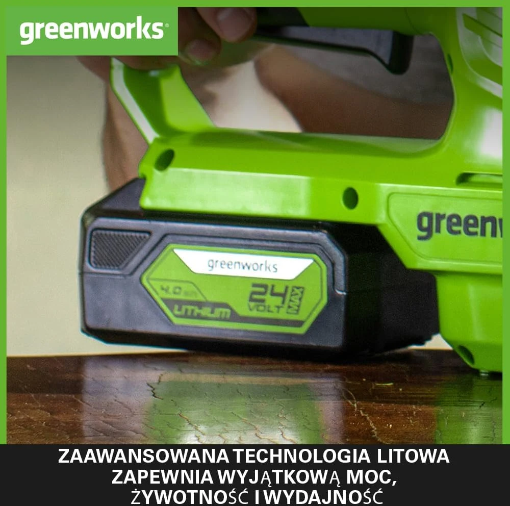 Akumuliatorius Greenworks GSK24B4; 24 V; 4,0 Ah; Li-ion + pakrovėjas