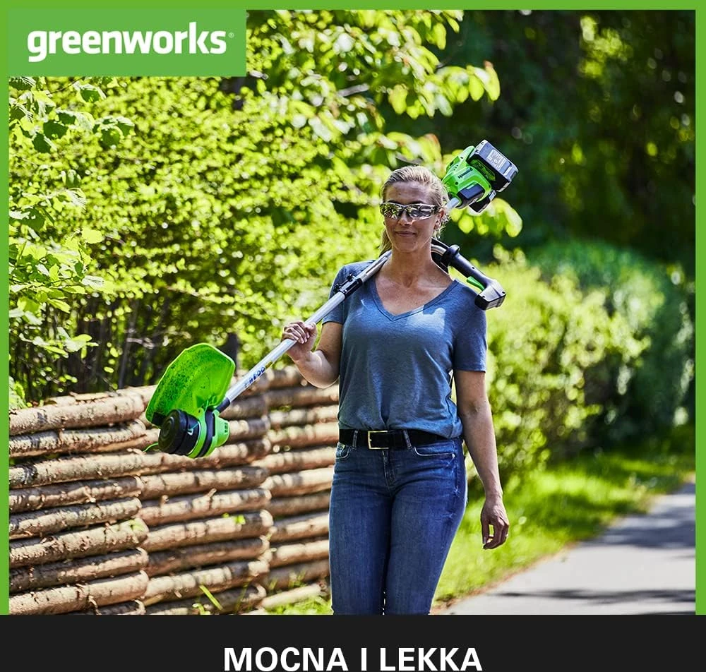 Greenworks akumuliatorinė krūmapjovė 48 V, 38 cm, su 2 x 24 V 4 Ah akumuliatoriais 2107807UD