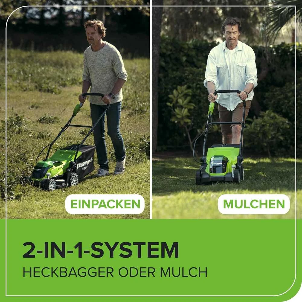 Greenworks Žoliapjovė, su 2x40 V 2 Ah akum., G40LM35, 2501907UC