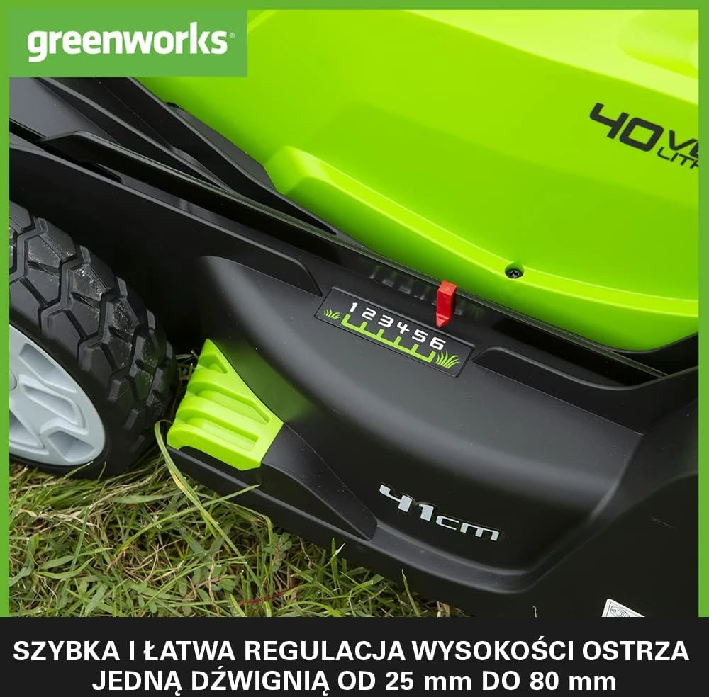 Greenworks Vejapjovė G40LM41, 41cm, 40V, be akumuliatoriaus ir kroviklio