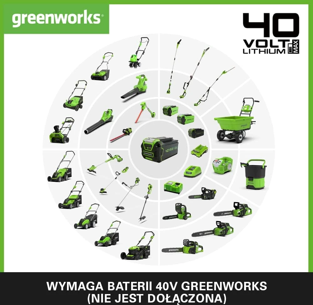 Greenworks Vejapjovė G40LM41, 41cm, 40V, be akumuliatoriaus ir kroviklio