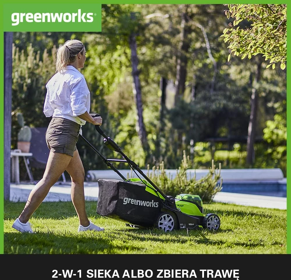Greenworks Vejapjovė G40LM41, 41cm, 40V, be akumuliatoriaus ir kroviklio