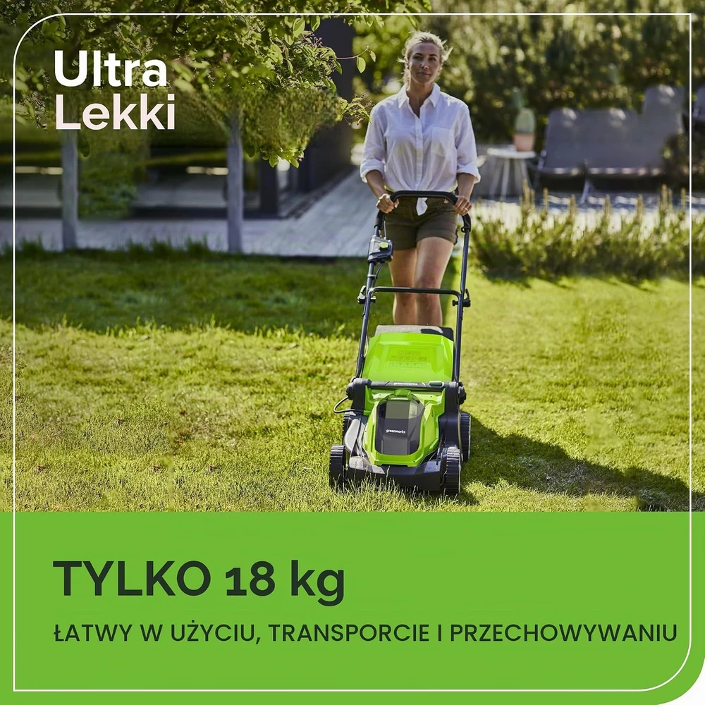 Greenworks akumuliatorinė vejapjovė 41 cm su 2 × 40 V 2 Ah akumuliatoriais G40LM41K2XF
