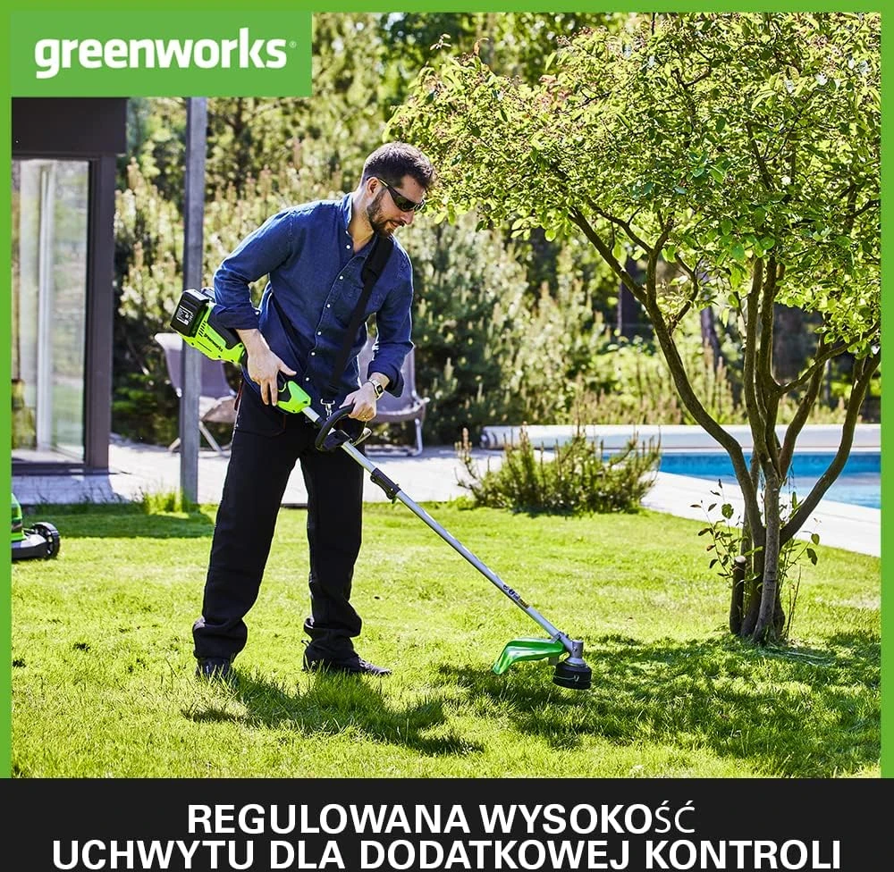 Žoliapjovė - trimeris Greenworks GD24X2TXK4x; 2x24 V; 2x4,0 Ah akum.