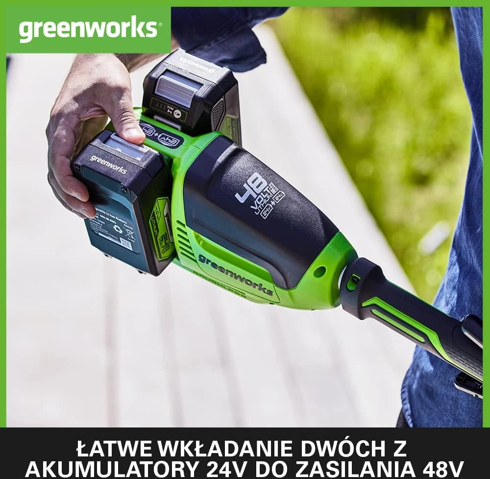Žoliapjovė - trimeris Greenworks GD24X2TXK4x; 2x24 V; 2x4,0 Ah akum.