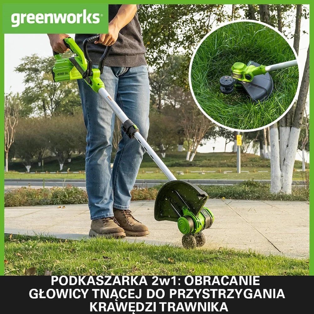 Žoliapjovė - trimeris Greenworks G40LT33; 40 V (be akumuliatoriaus ir pakrovėjo)