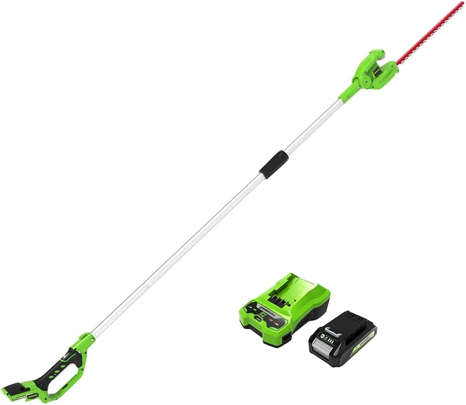Greenworks akumuliatorinės gyvatvorių žirklės su sulankstomu kotu 51 cm 24 V G24PH51K2