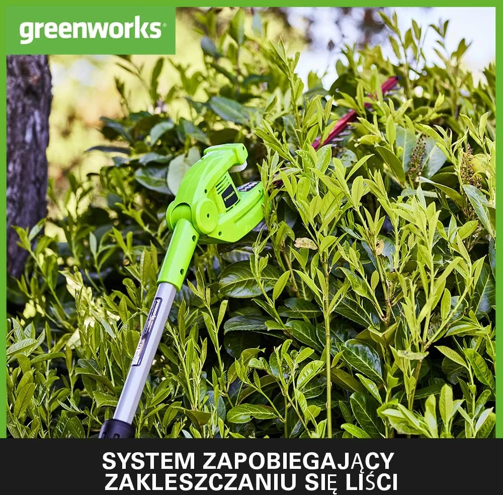 Greenworks akumuliatorinės gyvatvorių žirklės su sulankstomu kotu 51 cm 24 V G24PH51K2