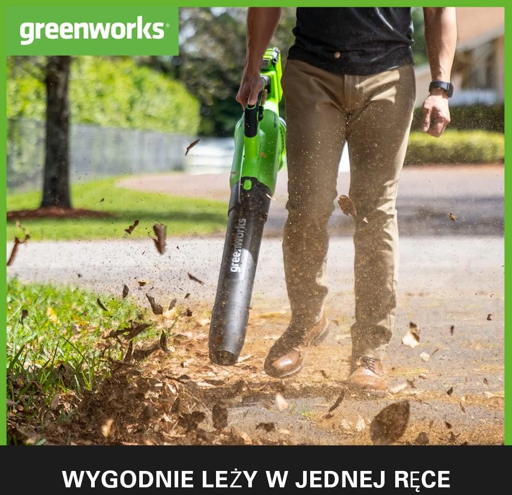 Akumuliatorinis lapų pūstuvas Greenworks GD40ABIIK2X; 40 V; 2x2,0 Ah akum.