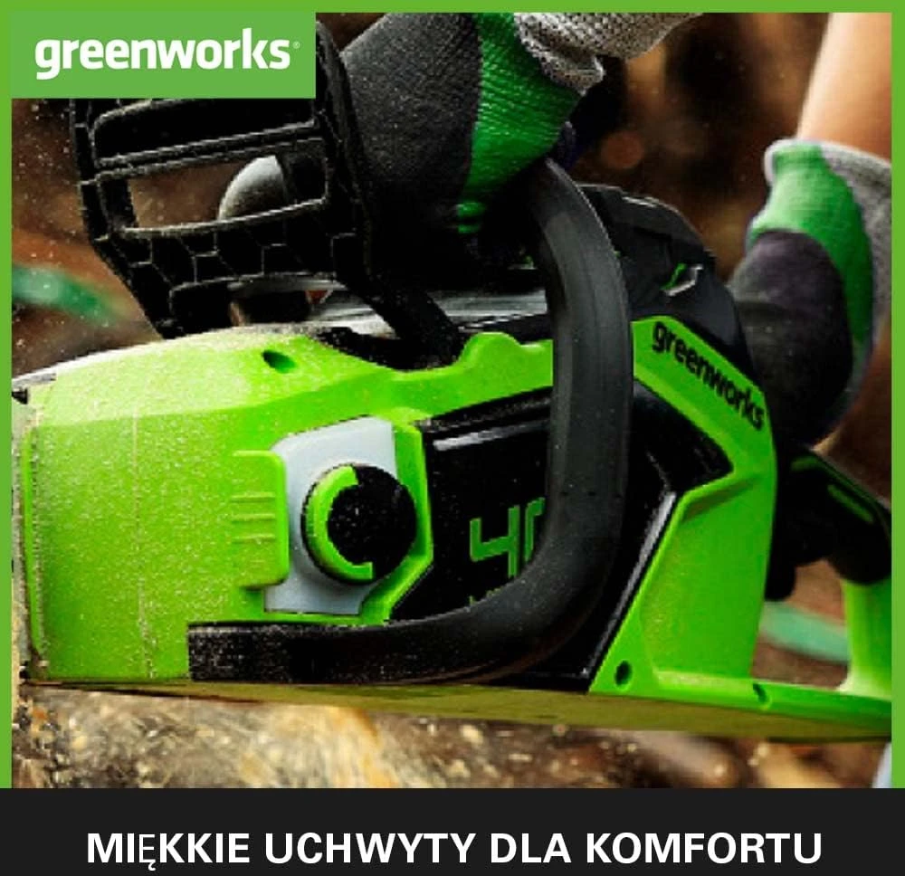 Greenworks akumuliatorinis grandininis pjūklas 40 cm, 40 V, GD40CS18K2x