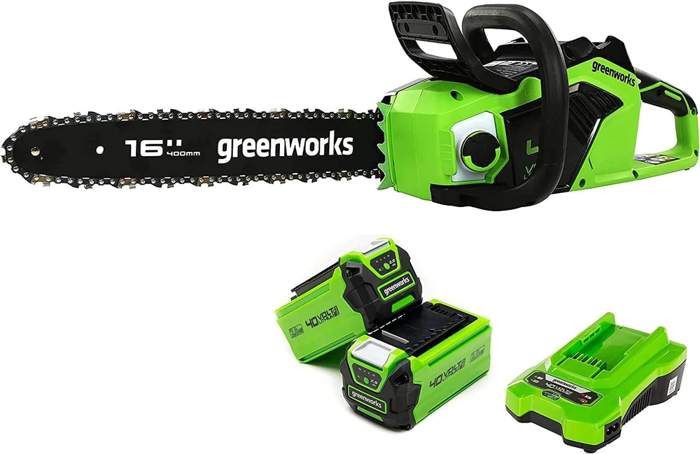 Greenworks akumuliatorinis grandininis pjūklas 40 cm, 40 V, GD40CS18K2x