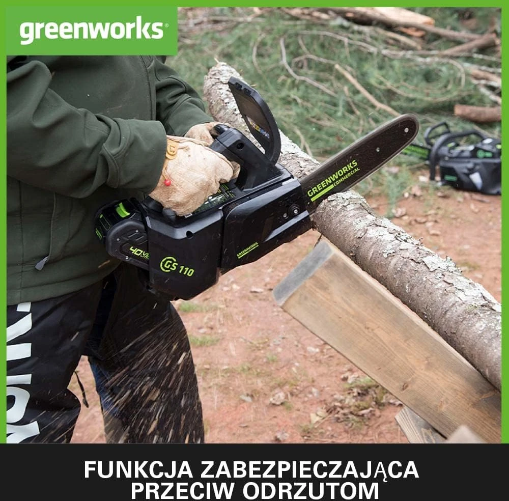 Grandininis pjūklas Greenworks GD40TCSK2; 40 V; 1x2,0 Ah; 25 cm juosta