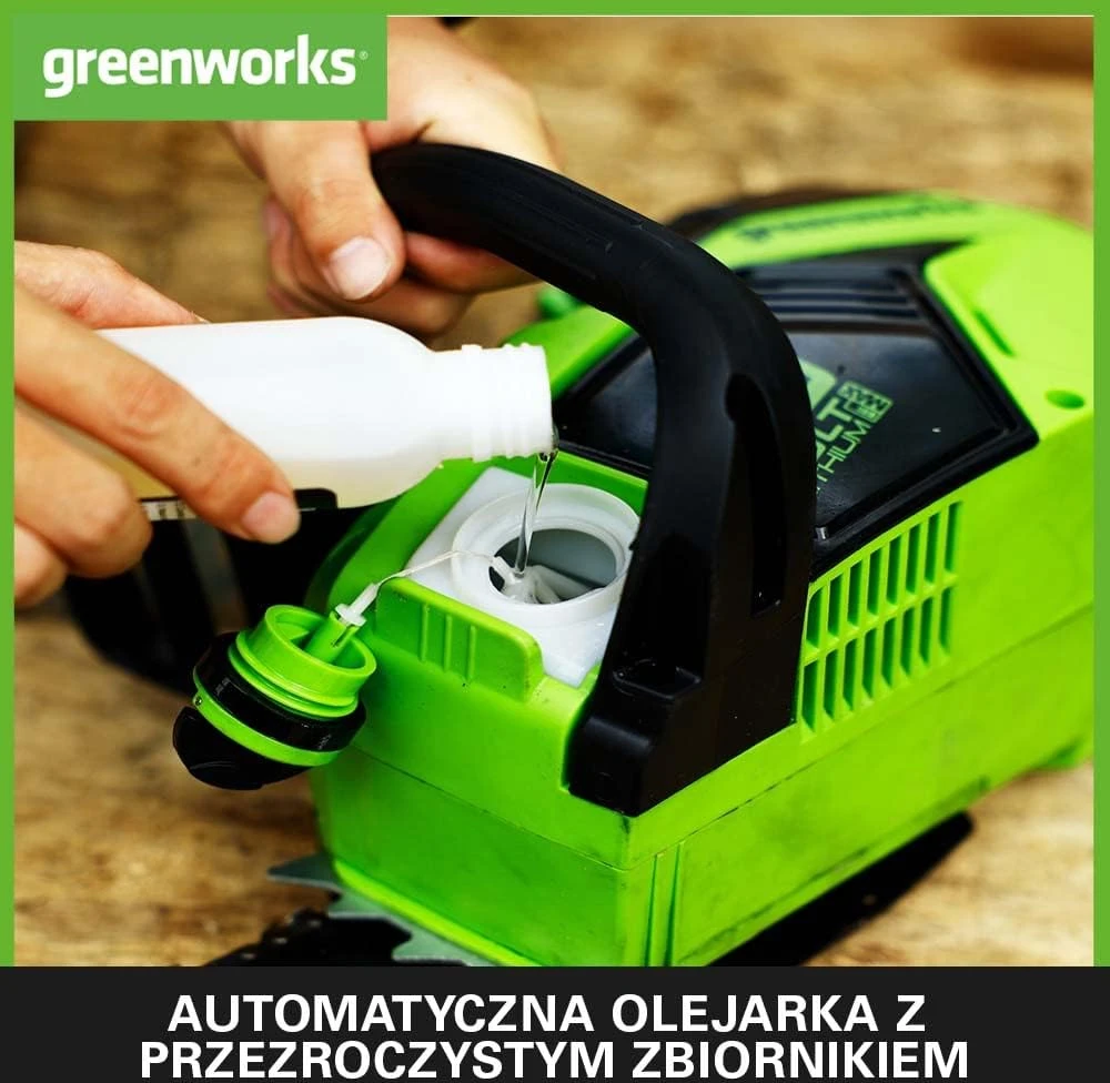 Greenworks akumuliatorinis grandininis pjūklas 40 cm, 40 V, GD40CS18K2x