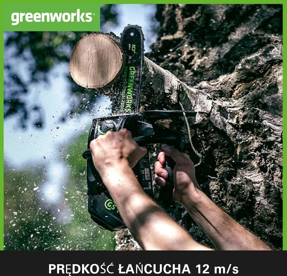 Grandininis pjūklas Greenworks GD40TCSK2; 40 V; 1x2,0 Ah; 25 cm juosta