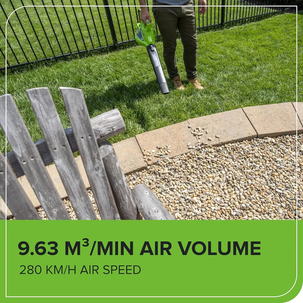 Greenworks GD40BV Lapų pūstuvas / siurblys 40V, be akumuliatoriaus ir kroviklio