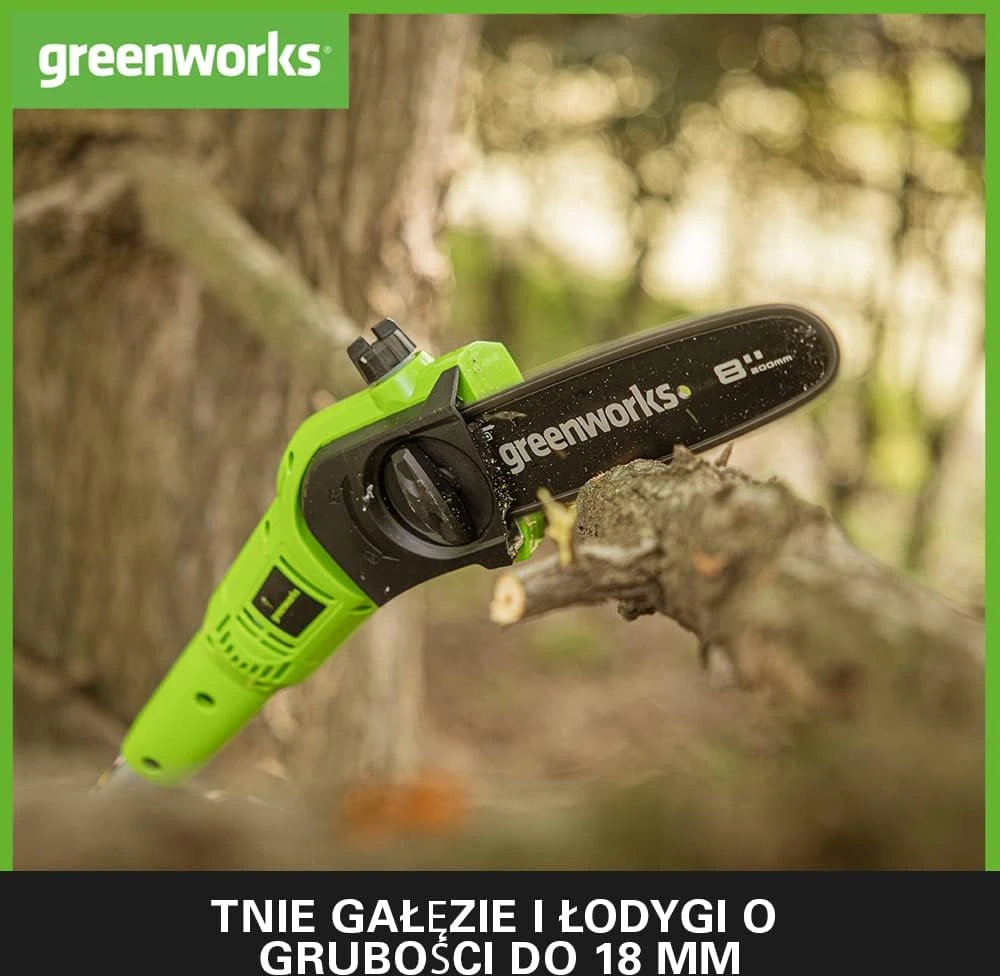 Greenworks akumuliatorinis teleskopinis pjūklas ir gyvatvorių žirklės 2 viename 40 V 1300607UA
