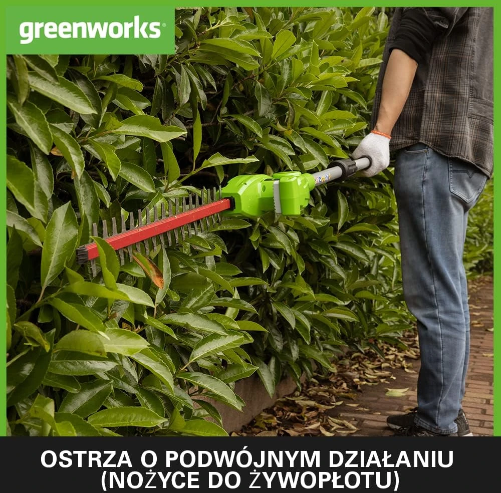 Greenworks akumuliatorinis teleskopinis pjūklas ir gyvatvorių žirklės 2 viename 40 V 1300607UA