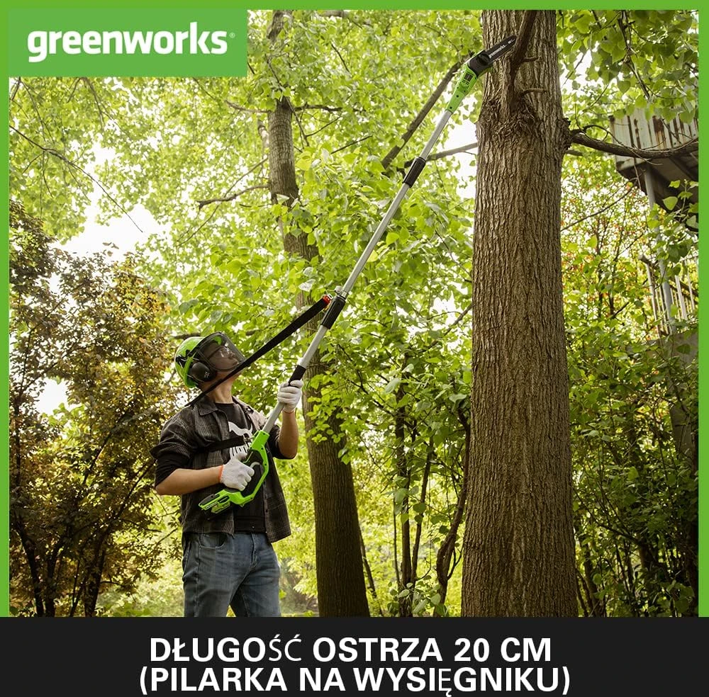 Greenworks akumuliatorinis teleskopinis pjūklas ir gyvatvorių žirklės 2 viename 40 V 1300607UA