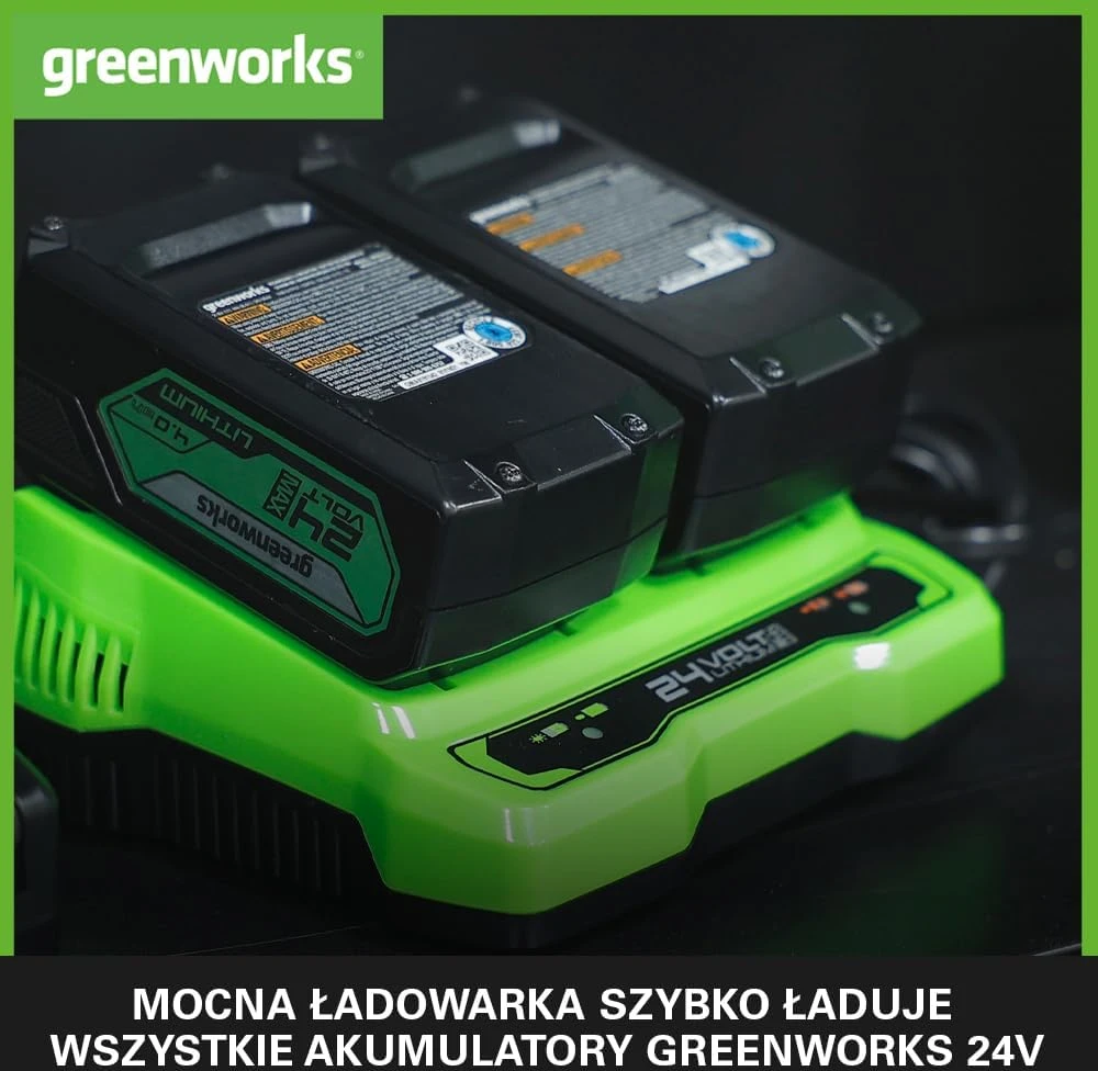Priedų rinkinys Greenworks GSK24B4X; 24 V; 2x4,0 Ah + pakrovėjas