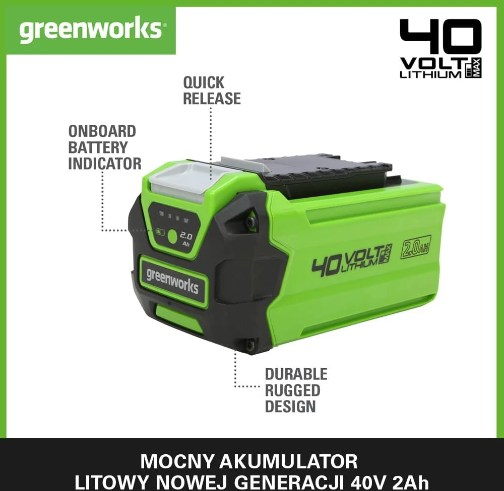 Akumuliatorius Greenworks G40B2; 40 V; 2,0 Ah; Li-ion
