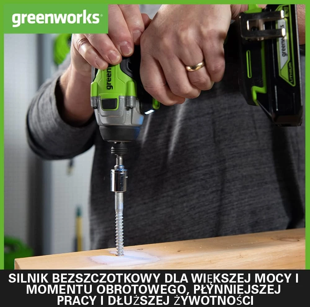Smūginis suktuvas Greenworks GD24ID3; 24 V (be akumuliatoriaus ir pakrovėjo)