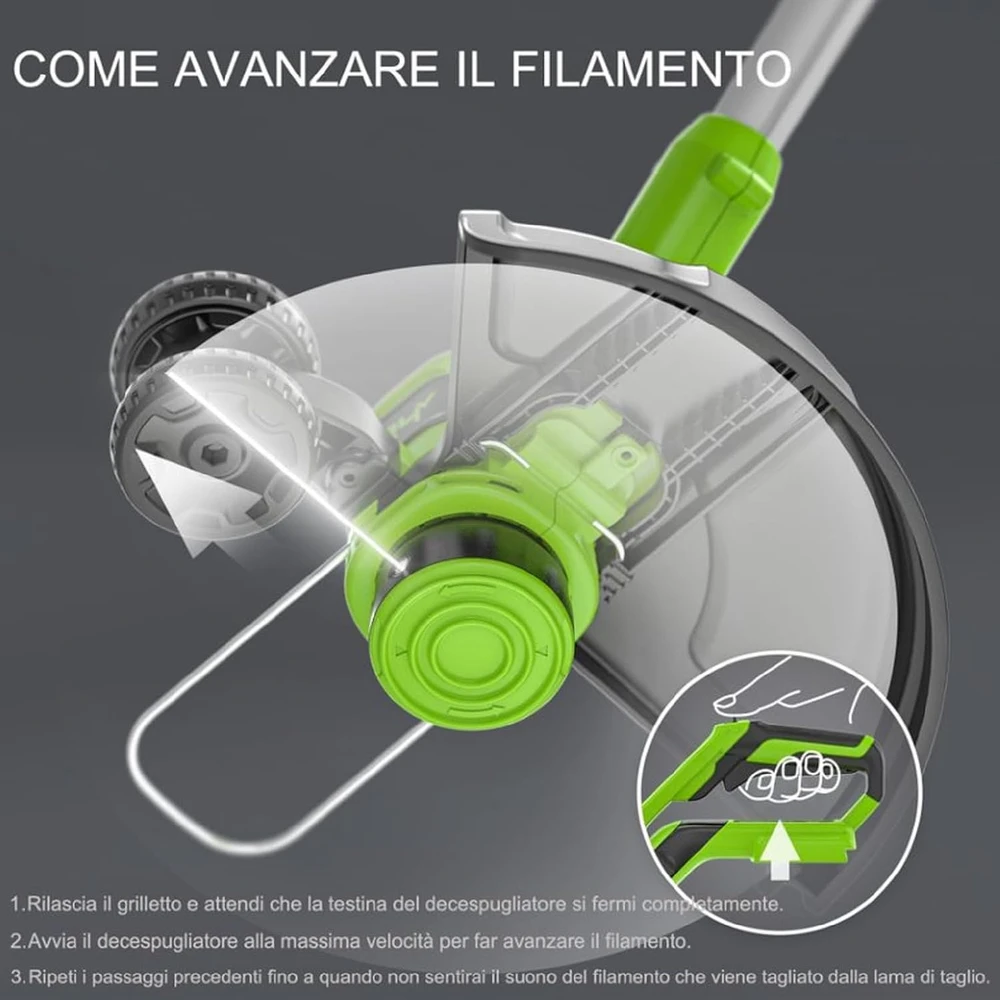 Žoliapjovė - trimeris Greenworks G40LT33K2; 40 V; 1x2,0 Ah akum.