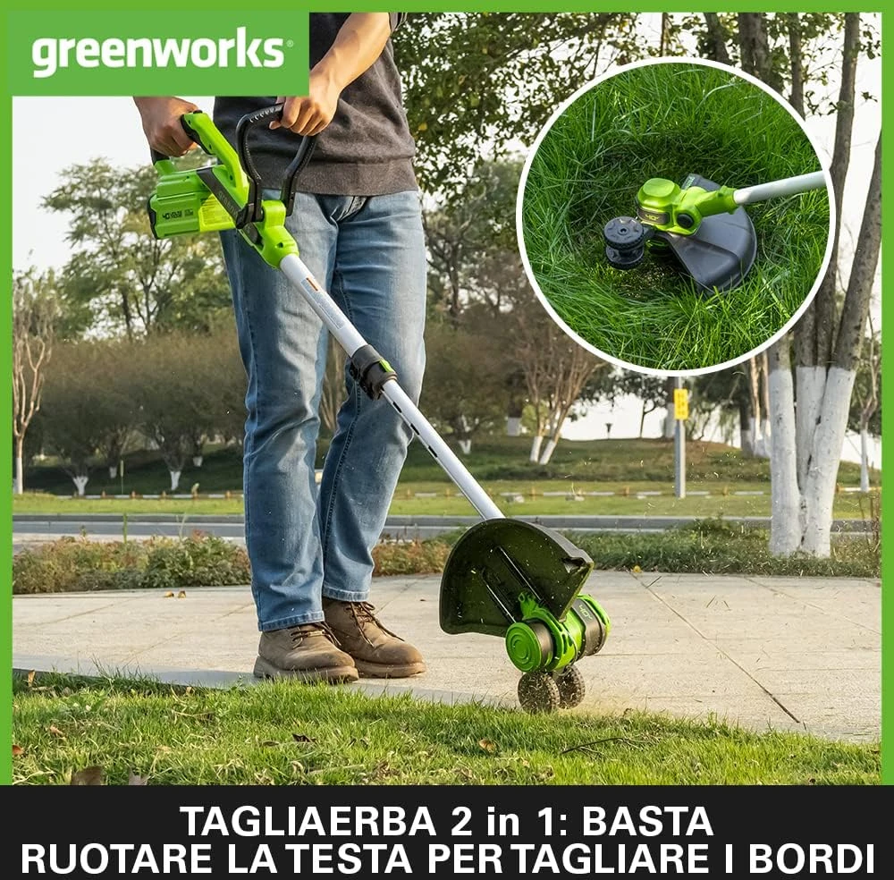 Žoliapjovė - trimeris Greenworks G40LT33K2; 40 V; 1x2,0 Ah akum.