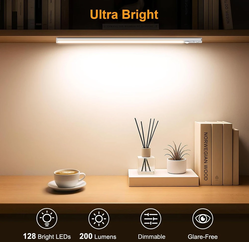 Gritin LED spintos šviestuvų rinkinys su judesio jutikliu, 2500 mAh akumuliatorius, USB-C įkrovimas, G1358
