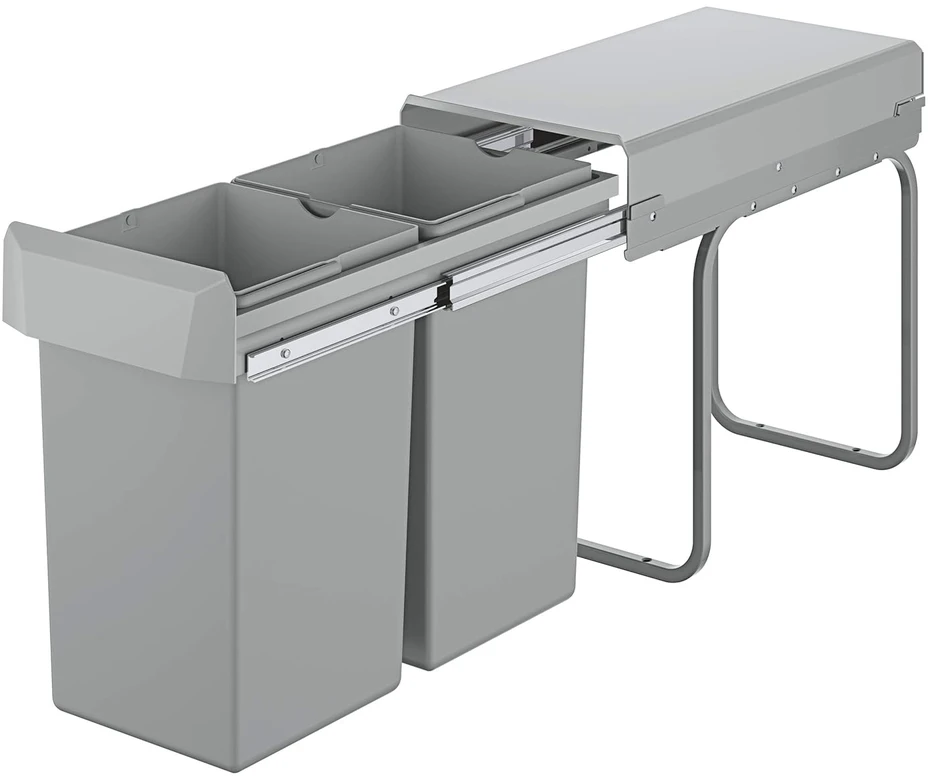 Grohe atliekų rūšiavimo sistema, 2 x 15 l talpa, pilka, polikarbonatas