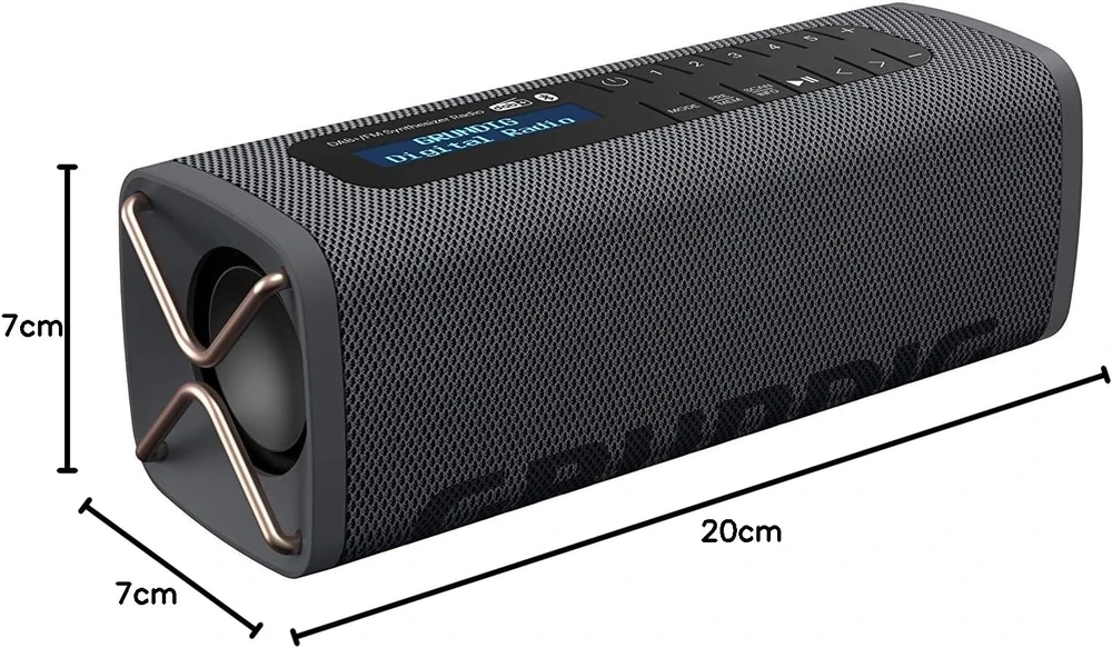 Grundig belaidė Bluetooth kolonėlė su DAB+ ir FM radiju, 5 W, juoda, GLR7764