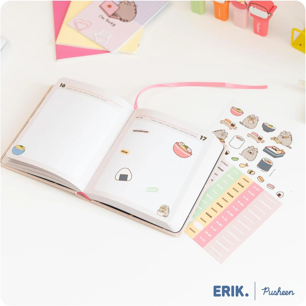 Grupo Erik akademinis dienoraštis Pusheen 2026–2027, vienas puslapis dienai, AEEDPML2603