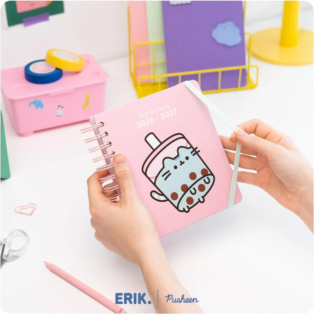 Grupo Erik Pusheen akademinis dienos planuoklis 2026–2027, 14 x 16 cm, AEEDPM2603