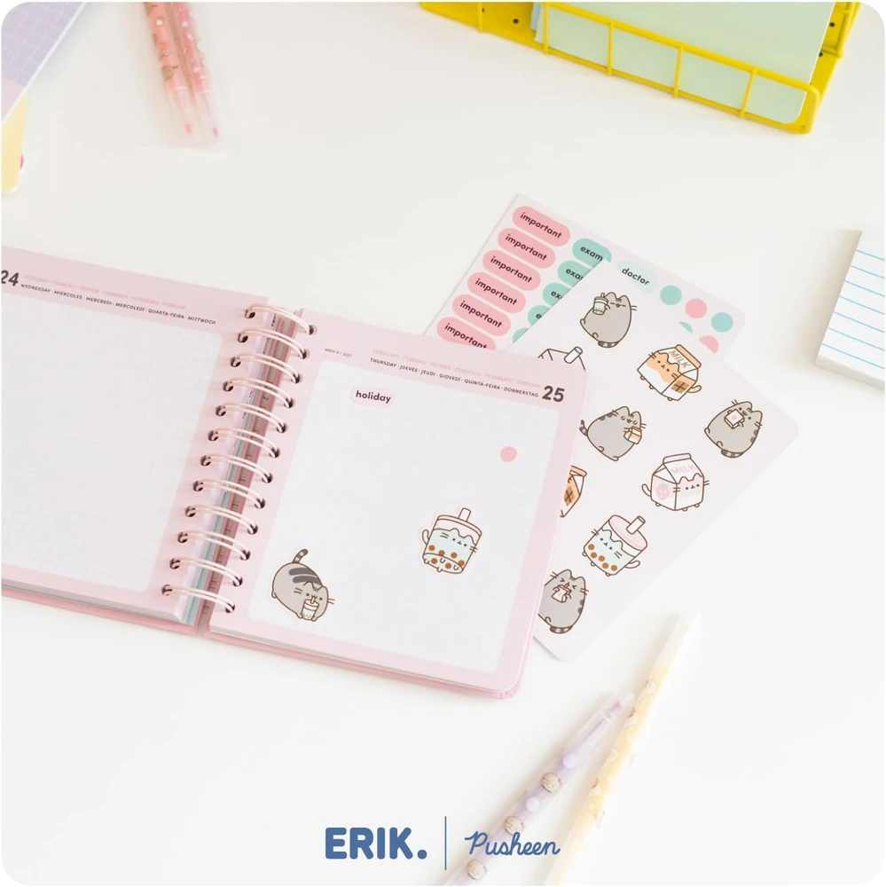 Grupo Erik Pusheen akademinis dienos planuoklis 2026–2027, 14 x 16 cm, AEEDPM2603