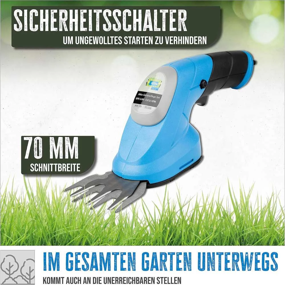 Güde akumuliatorinės žolės ir krūmų žirklės, 3.6 V, 70 mm pjovimas, 95506
