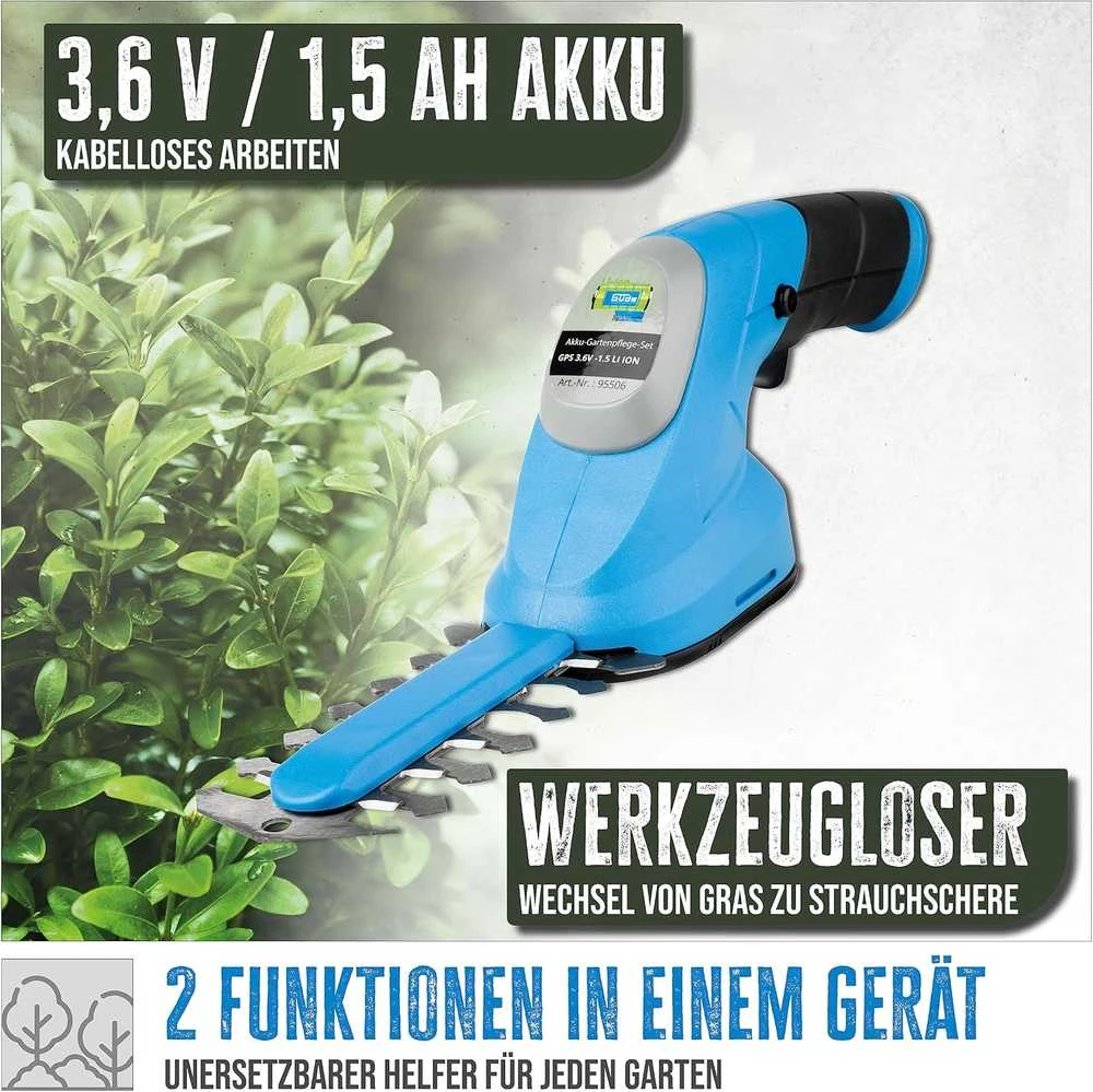 Güde akumuliatorinės žolės ir krūmų žirklės, 3.6 V, 70 mm pjovimas, 95506