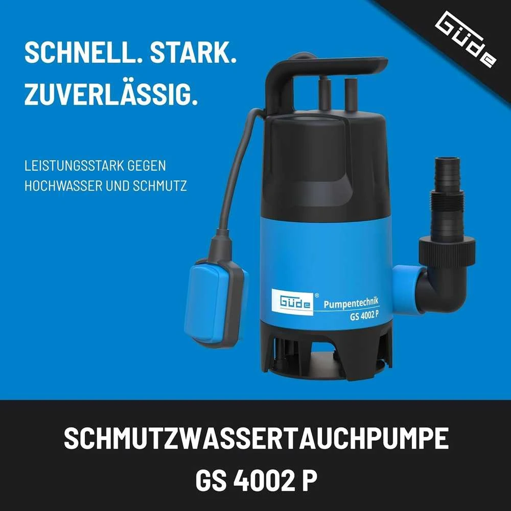 Güde panardinama vandens pompa 400 W, 7500 l/val., 10 m kabelis, GS 4002 P