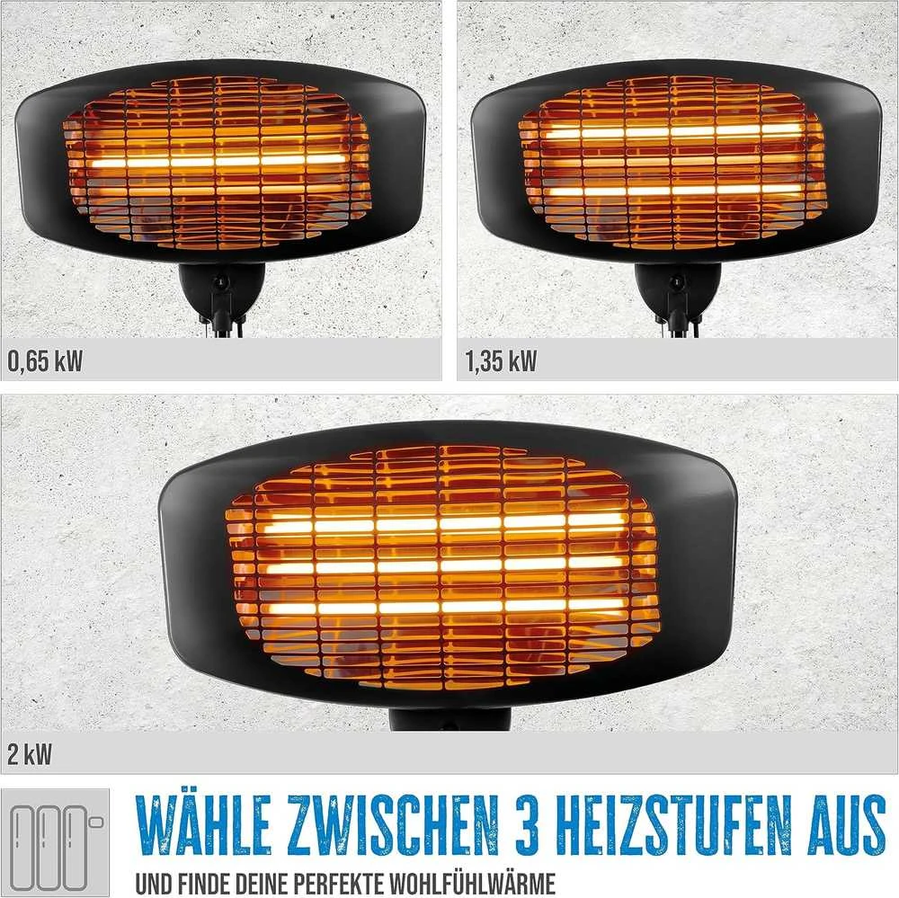 Güde pastatomas infraraudonųjų spindulių šildytuvas, 2000 W, 3 režimai, aukštis 120–210 cm, GIH 2000