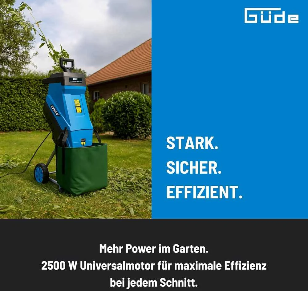 Güde sodo smulkintuvas 2500 W su peiliais, 45 mm šakų storis, 45 l talpa, 94372