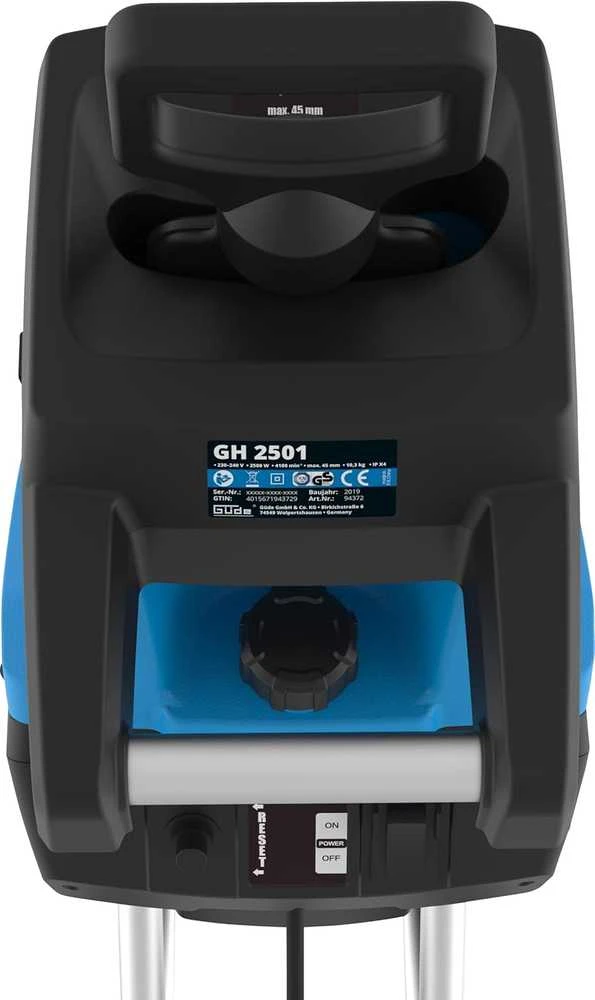 Güde sodo smulkintuvas 2500 W su peiliais, 45 mm šakų storis, 45 l talpa, 94372