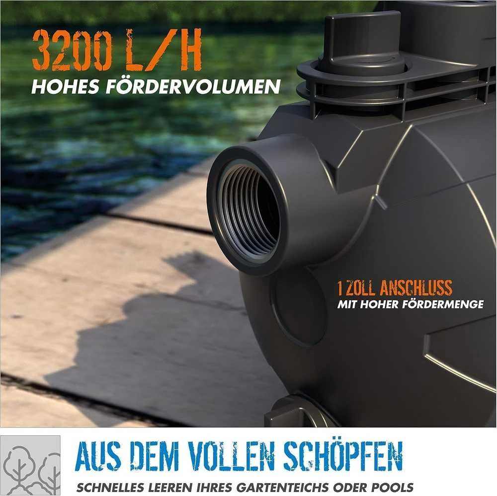 Güde sodo vandens siurblys 600 W, 3200 l/h, 7 m siurbimo aukštis, 1" vidinis sriegis, GP 6035